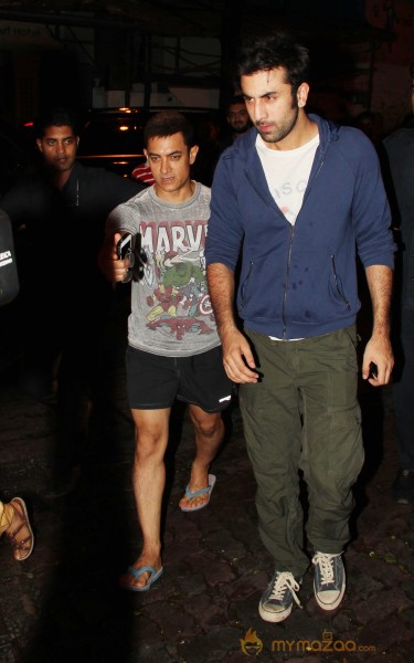 Ranbir Kapoor & Aamir Khan Snapped At Some Event 