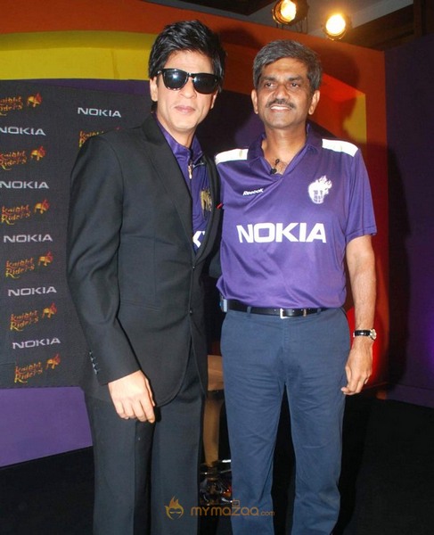 Shahrukh at Nokia Kolkata Knight Riders Press Conference