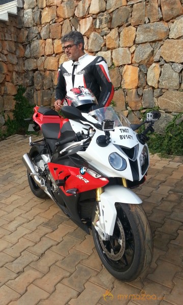 Ajitha With New BMW Bike