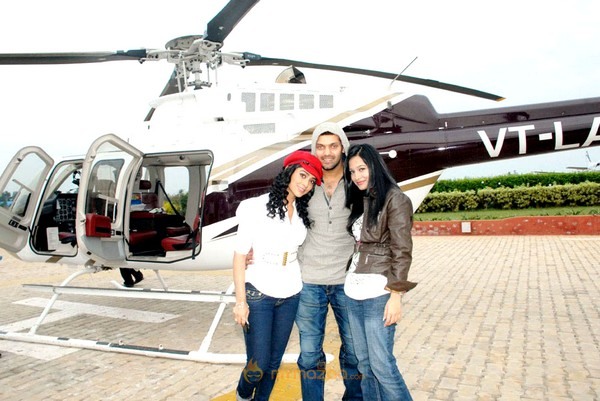 Arya Shriya in Helicopter