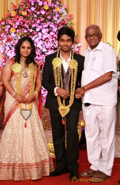 GV Prakash Marriage Reception Photos