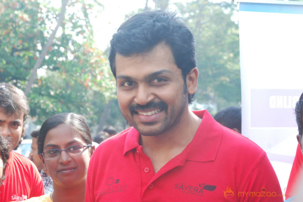 Karthi Flags Off O2 Car Rally For The Blind Event 