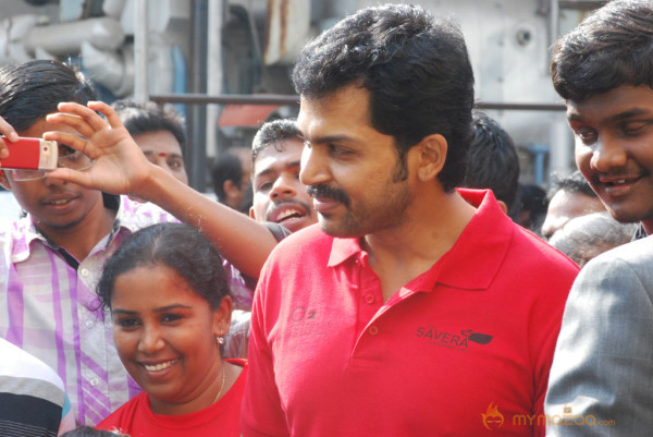 Karthi Flags Off O2 Car Rally For The Blind Event 