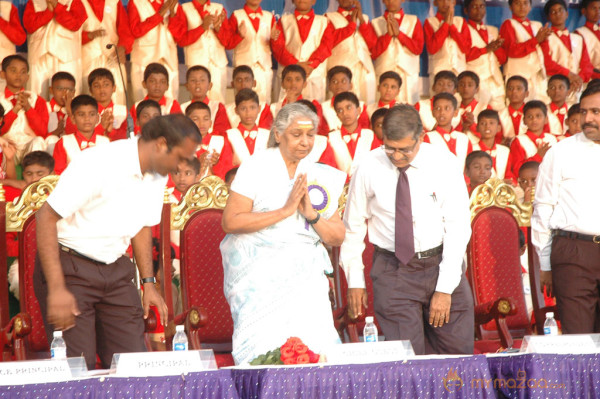 Singer S Janaki At Velammal Matric School Event 