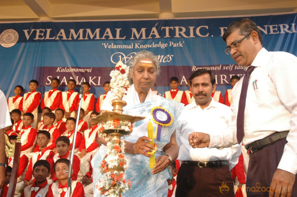 Singer S Janaki At Velammal Matric School Event 