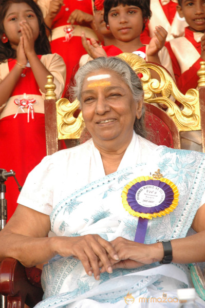 Singer S Janaki At Velammal Matric School Event 