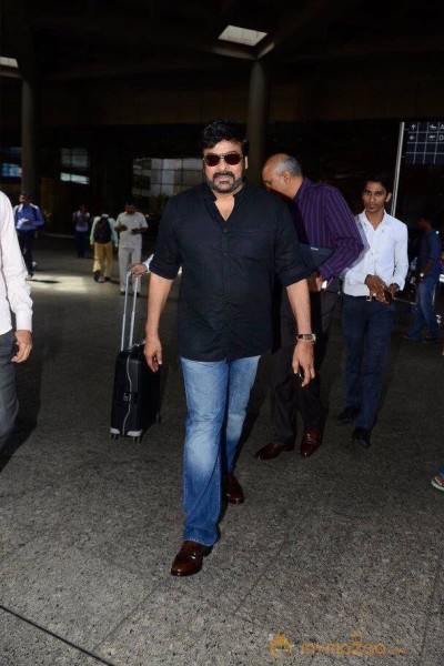 Mega Star at Mumbai Airport Photos