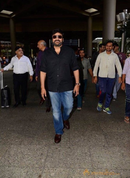 Mega Star at Mumbai Airport Photos