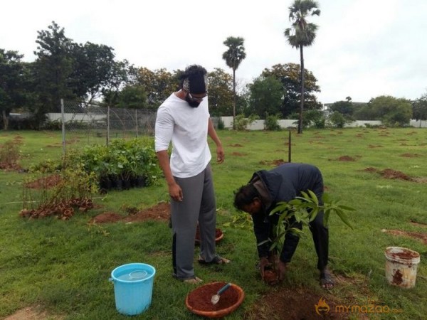 Rana Daggubati planted saplings at Nanakramguda as a part of Haritha Haram