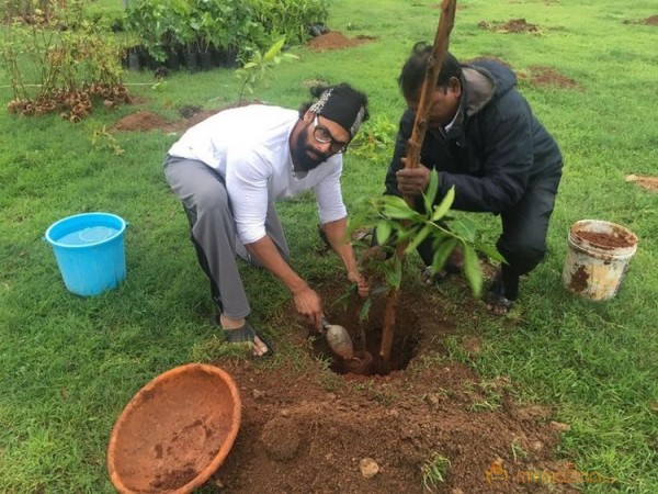 Rana Daggubati planted saplings at Nanakramguda as a part of Haritha Haram