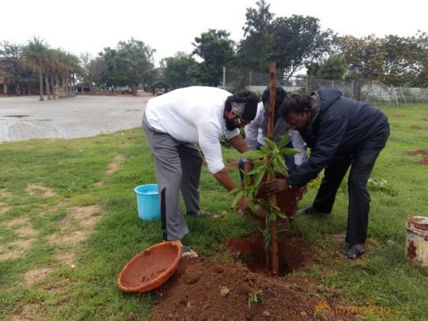 Rana Daggubati planted saplings at Nanakramguda as a part of Haritha Haram