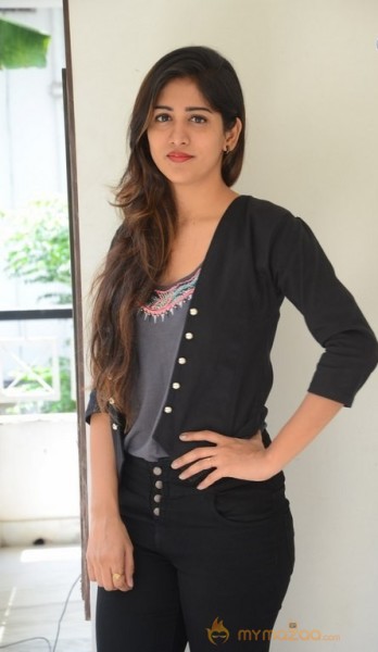 Chandini Chowdary Hot Black Dress Glam