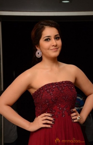 Raashi Khanna Hot Maroon Dress Glam Pics