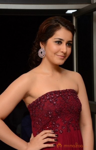 Raashi Khanna Hot Maroon Dress Glam Pics