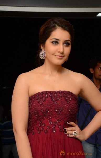 Raashi Khanna Hot Maroon Dress Glam Pics