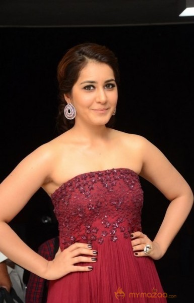 Raashi Khanna Hot Maroon Dress Glam Pics