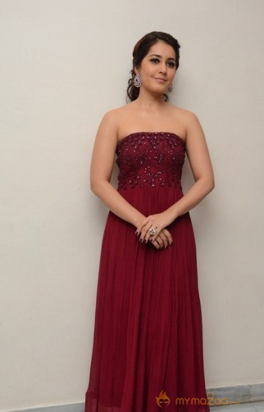 Raashi Khanna Hot Maroon Dress Glam Pics