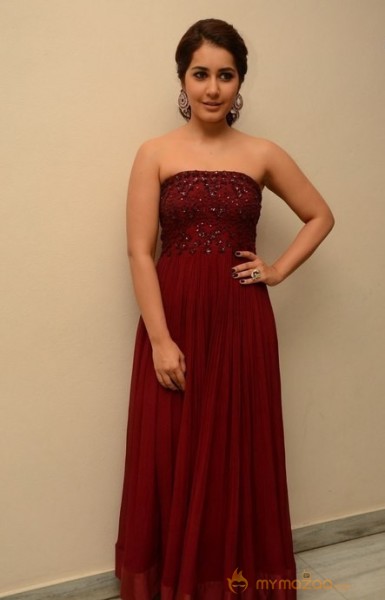 Raashi Khanna Hot Maroon Dress Glam Pics