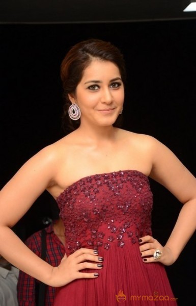 Raashi Khanna Hot Maroon Dress Glam Pics