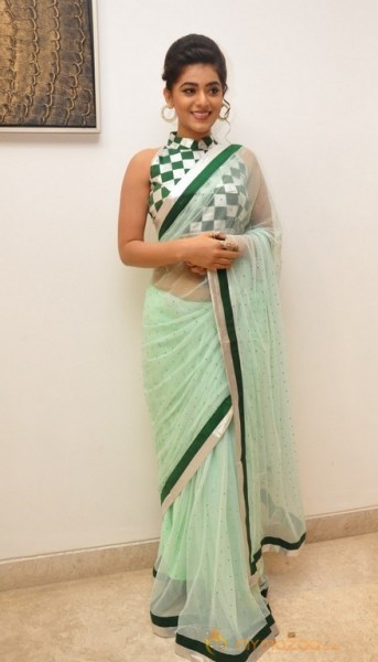 Yamini Bhaskar Hot Light Green Saree Pics