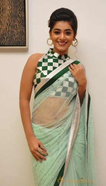 Yamini Bhaskar Hot Light Green Saree Pics