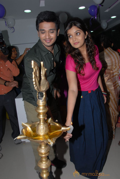 Colours Swathi and Nikhil At Naturals Opening phoots