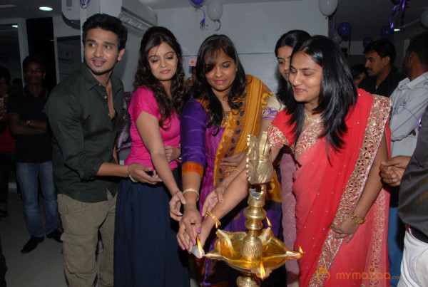 Colours Swathi and Nikhil At Naturals Opening phoots