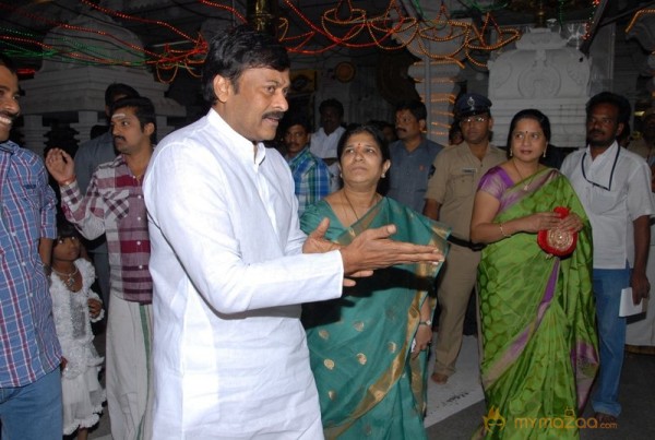 Megastar Chiranjeevi At Film nagar Temple Photos