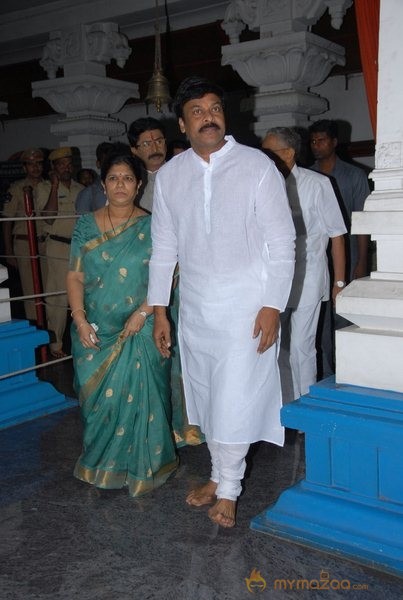 Megastar Chiranjeevi At Film nagar Temple Photos