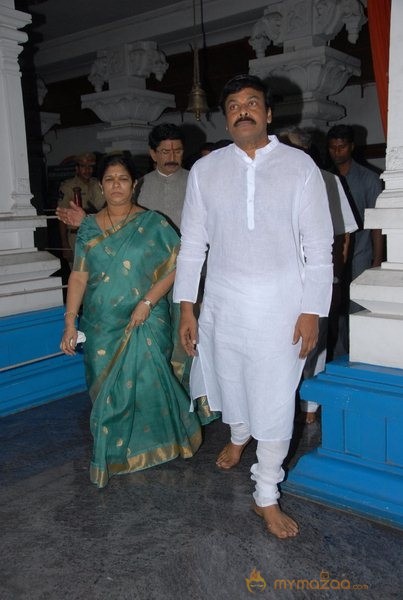 Megastar Chiranjeevi At Film nagar Temple Photos