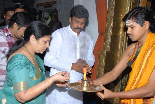 Megastar Chiranjeevi At Film nagar Temple Photos