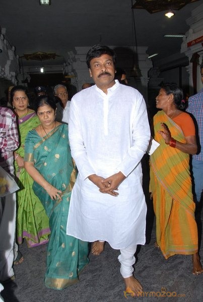 Megastar Chiranjeevi At Film nagar Temple Photos