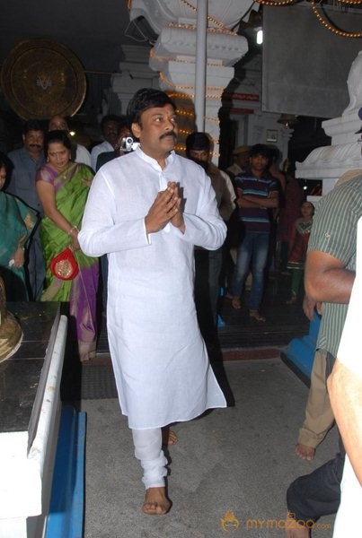 Megastar Chiranjeevi At Film nagar Temple Photos