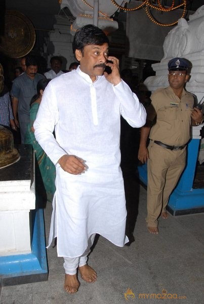 Megastar Chiranjeevi At Film nagar Temple Photos