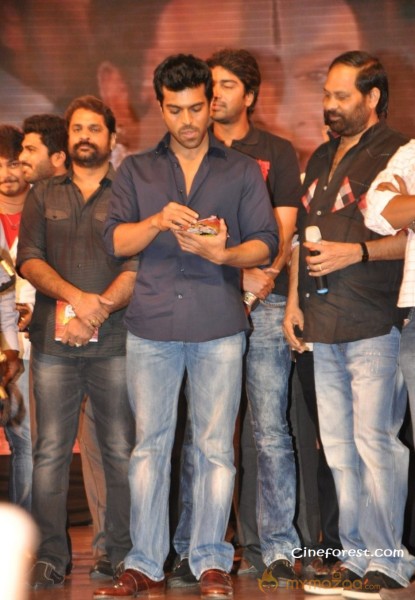 Ram Charan At Yamudiki Mogudu Audio Launch Pics