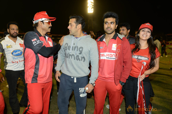 Telugu Warriors & Mumbai Heroes Teams At LB Stadium 