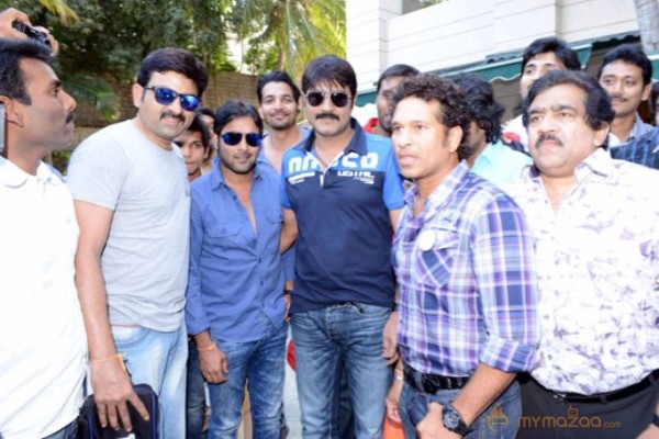 Telugu Warriors With Sachin Tendulkar  Photos