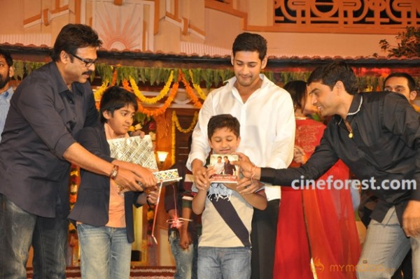 Venky Son & Mahesh Son At SVSC Audio Function