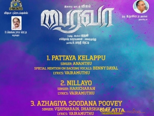 Here's the most-awaited tracklist of Bairavaa 