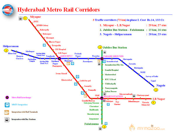Hyderabad Metro Route Map: