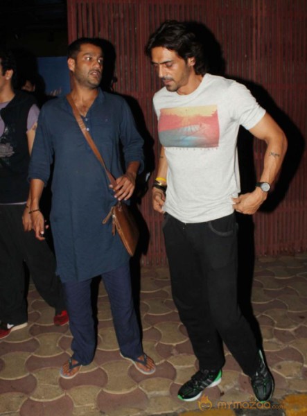 Arjun Rampal and Mehar Rampal Snapped at PVR 