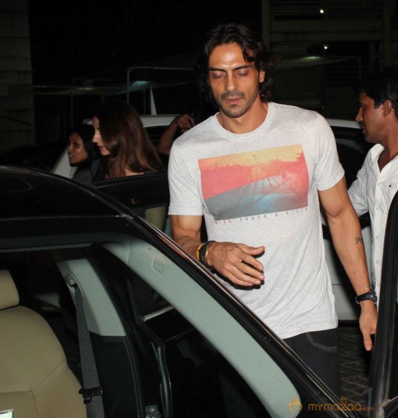 Arjun Rampal and Mehar Rampal Snapped at PVR 