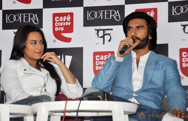 Sonakshi-Ranveer Promote Lootera at Cafe Coffee Day Photos 