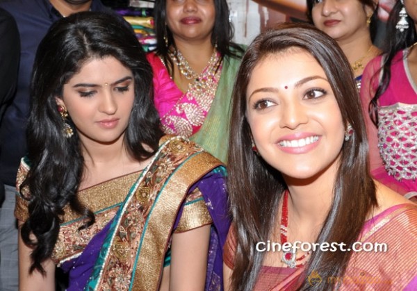 Deeksha Seth Kajal Agarwal at Kalamandir Showroom Launch photos