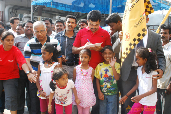 Karthi Flags Off O2 Car Rally For The Blind Event 