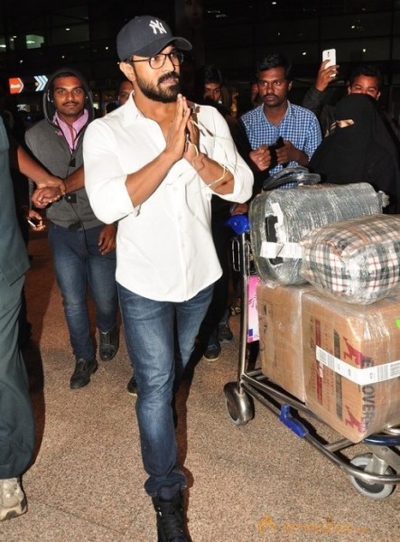 Ram Charan at Shamshabad Airport