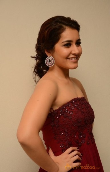 Raashi Khanna Hot Maroon Dress Glam Pics