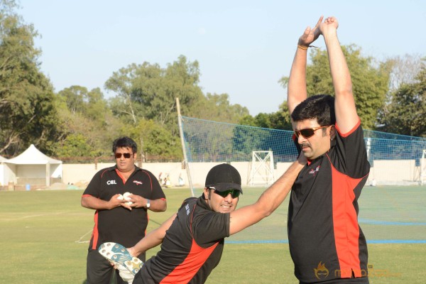 CCL 3 Telugu Warriors Team Practising At Ranchi 