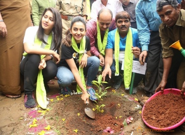 Rakul Preet Singh and Raashi Khanna at Haritha Haram Event