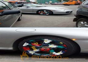 Car With Flowered Rims